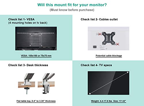 Support de moniteur à double bras réglable EleTab